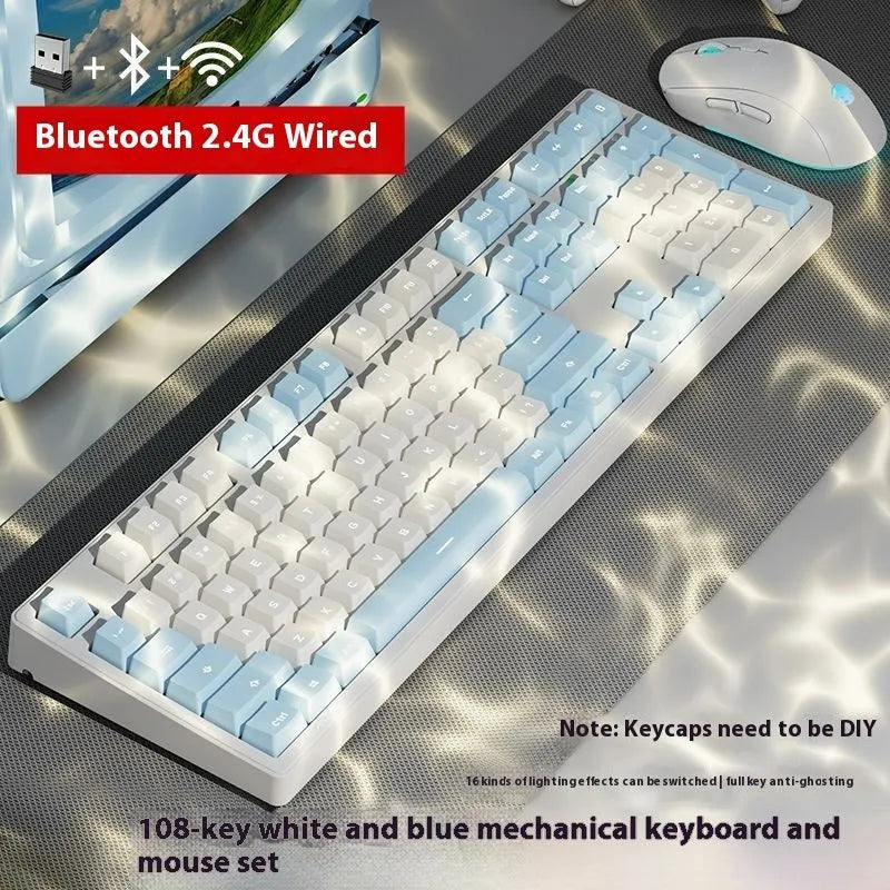 Wireless Bluetooth mechanical keyboard in various colours with 87-key and 108-key layout options