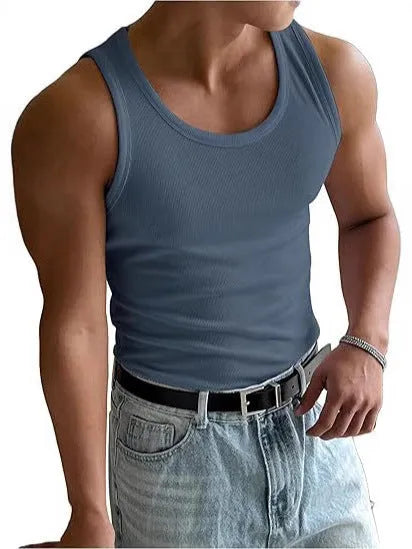 Men's tight-fit round neck sports T-shirt in polyester with wool lining