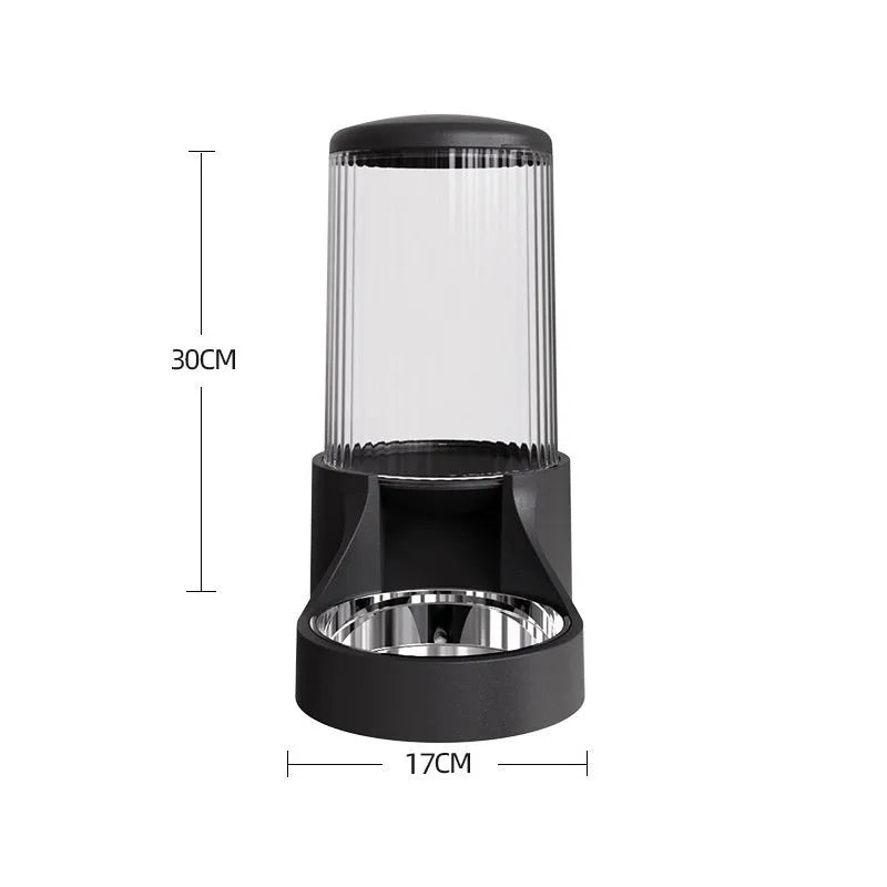 Pet large capacity automatic feeder 2.7L PP material for cats and dogs ivory white format