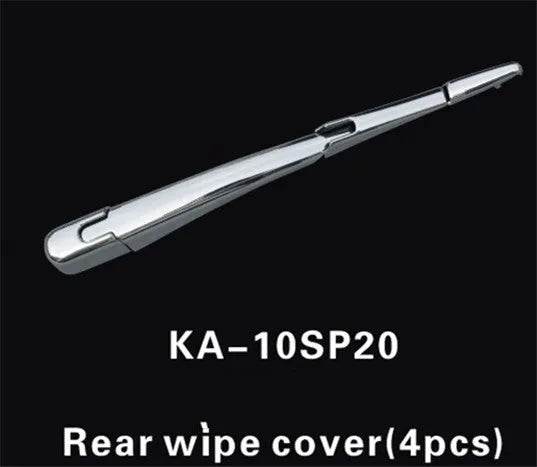 Four silvery ABS plastic rear window wiper cover trim panels for Hyundai vehicles