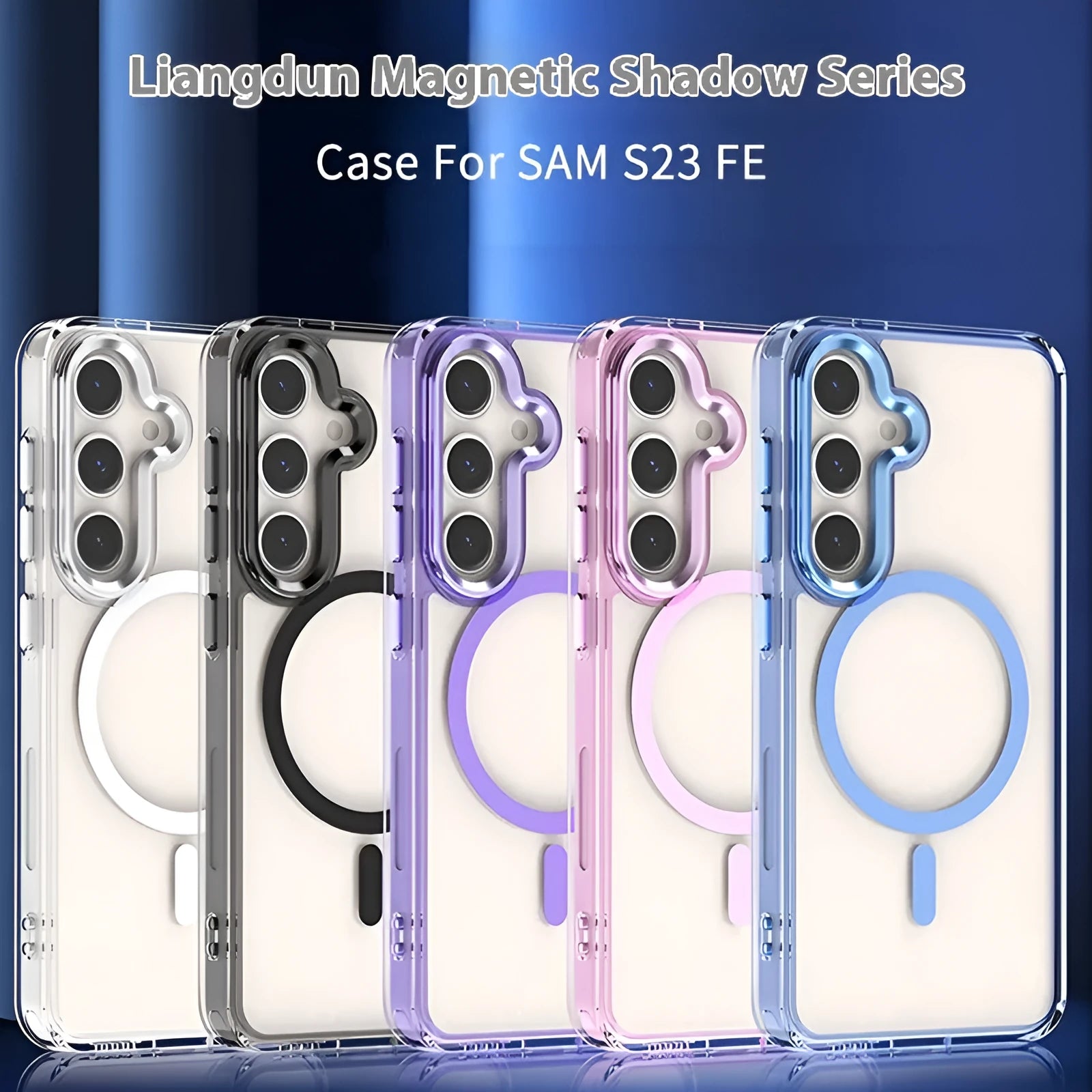 Transparent magnetic lens ring phone case for Samsung Galaxy S23 FE in clear fit