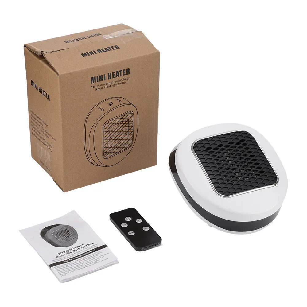 White ceramic heating electric hot air blower heater with remote control, dual voltage for EU and US systems