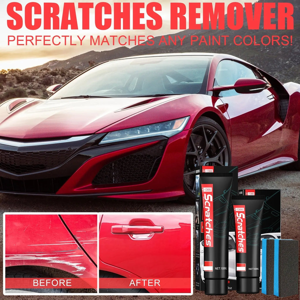 Car scratch repair polishing paste 60ml tube with application result on black car paint