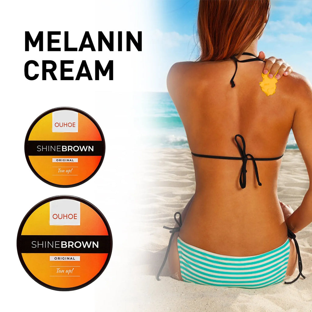 Tanning cream and aloe vera gel set for sunbed or beach tanning with after sun relief