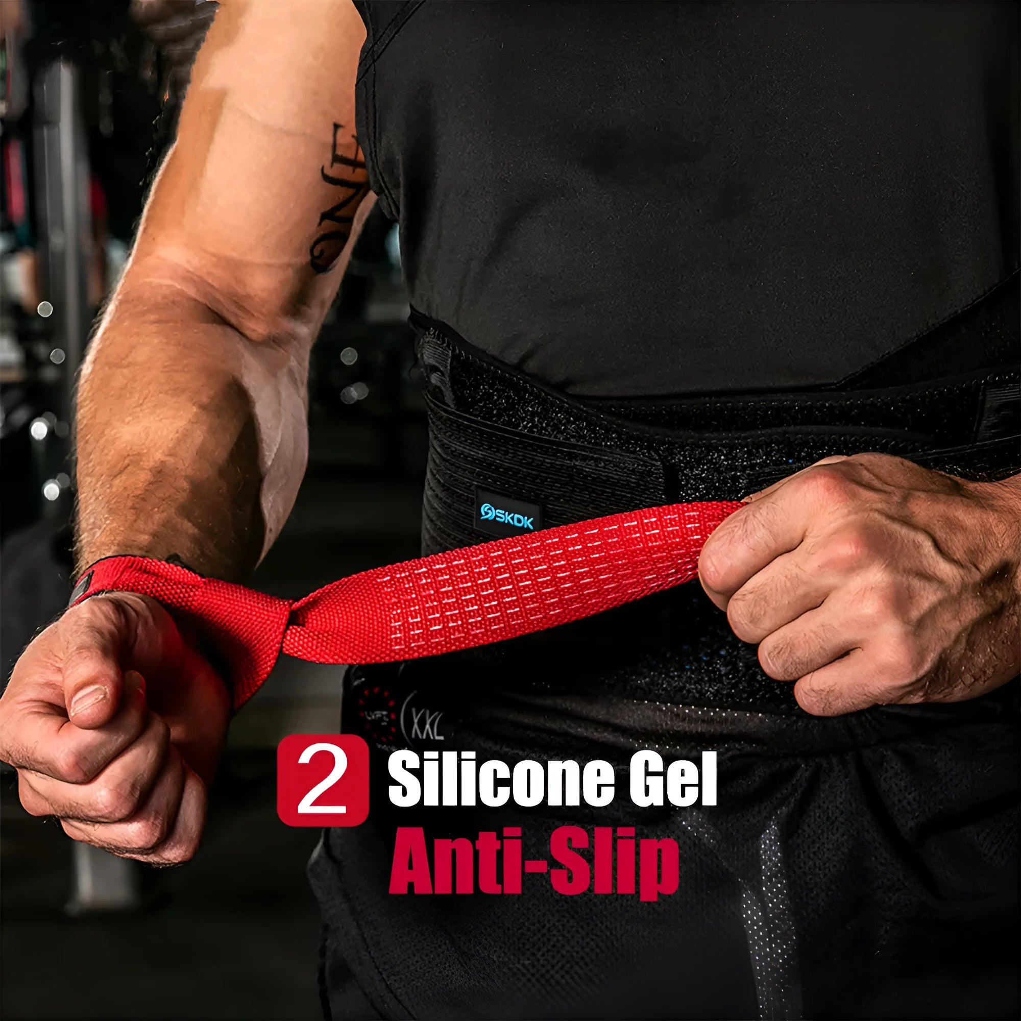 Fitness booster band non-slip silicone grip for gym cycling outdoor workouts, free size, black colour