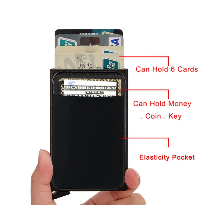 Aluminium alloy slim credit card holder with frosted finish in choice of eight colours