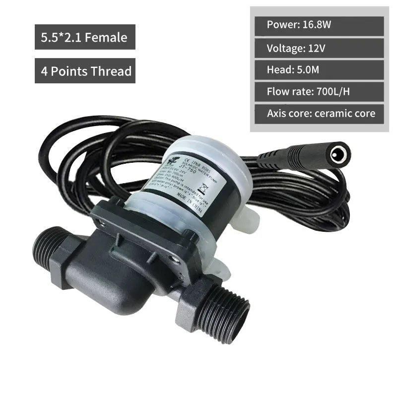 JT-750 series DC threaded water pump for heating systems with engineering plastic housing