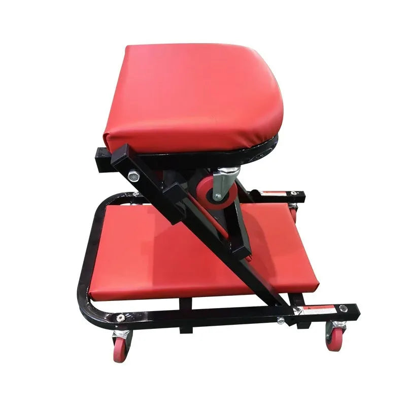 Thickened steel pipe folding dual-purpose repair bench in black, size 1020x420x140 mm, for auto repair