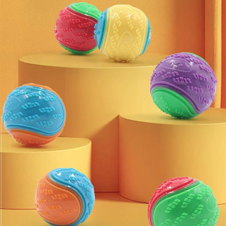 Dog Molar Long Lasting Ball TPR Toy, rubber ball for chewing and teeth cleaning, random colour