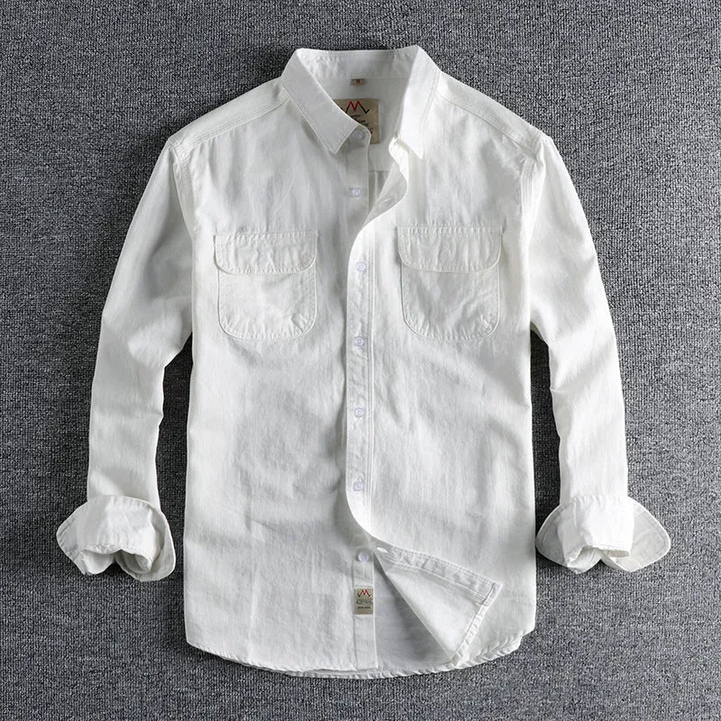 Men's cotton long sleeve cardigan shirt in solid light blue colour with regular fit