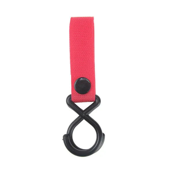 Nylon luggage hook in one of 18 available colours, including black, red, blue, and green variants
