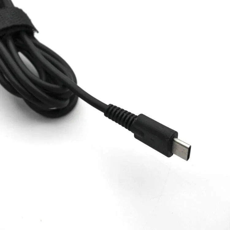 Black 65W Type C PD laptop charger power adapter with compact square design