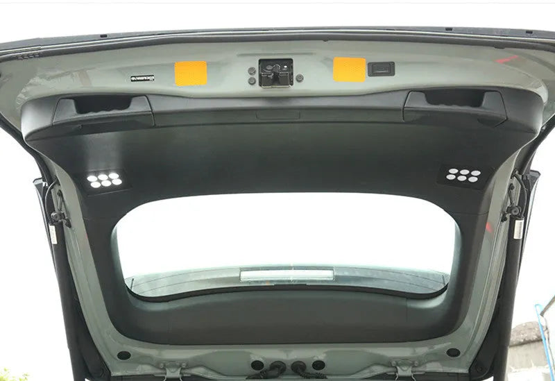 LED tail box camping light with touch switch; 12V 12W; white and flashing yellow modes; 100x120x50mm