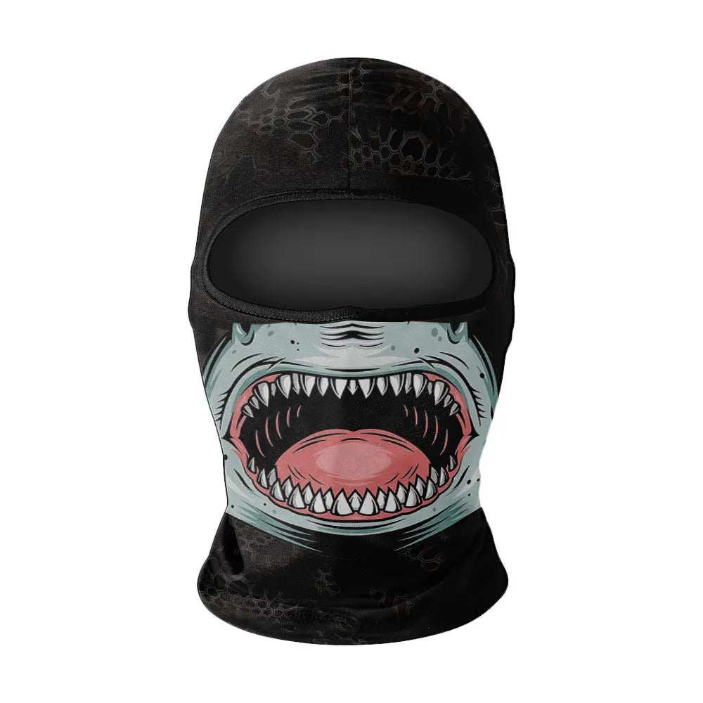 Summer breathable full face sun protection headgear in ice silk fabric, polyester, average size, available in multiple colours