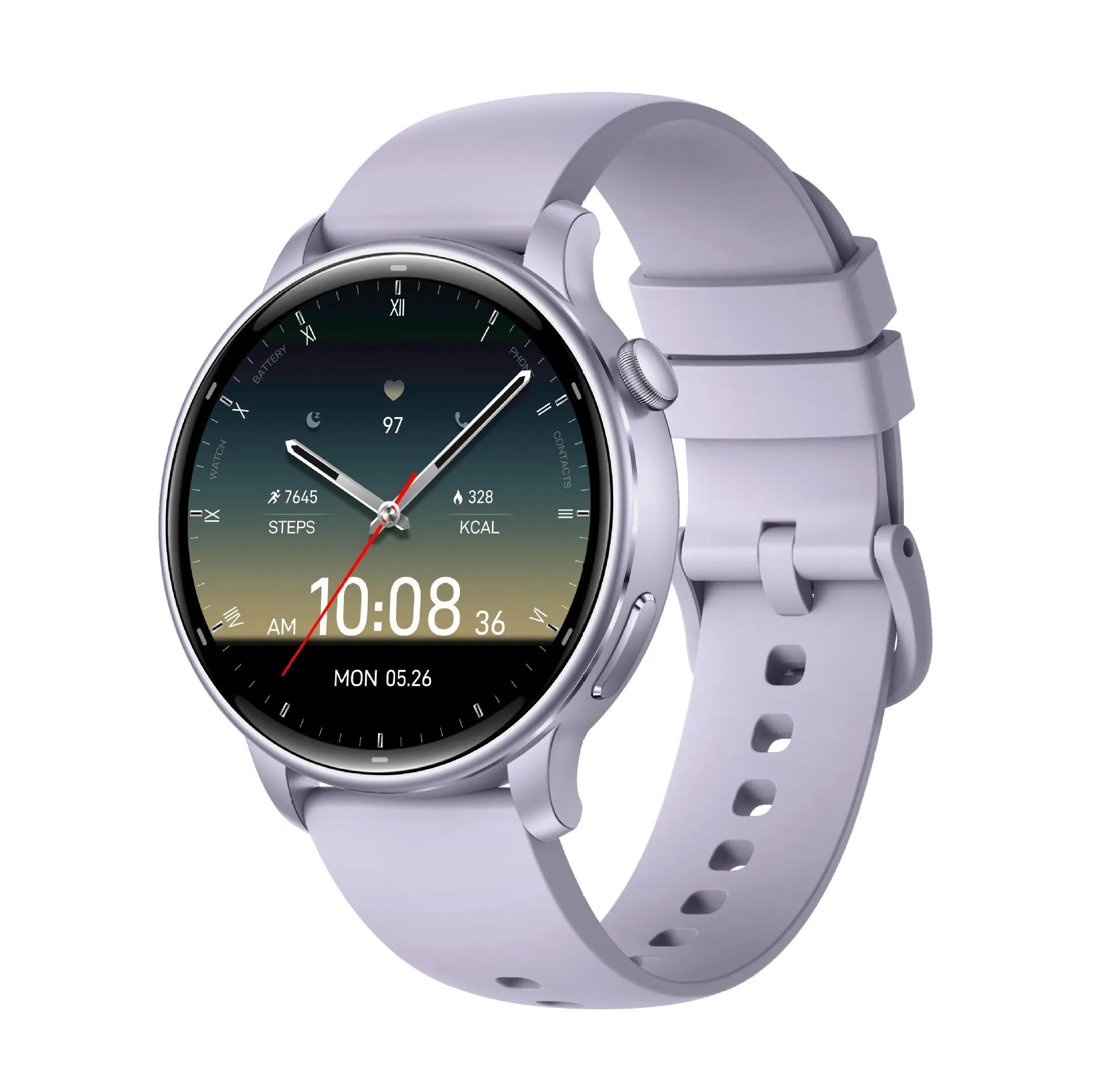 Smart watch with AMOLED screen, GPS, heart rate, blood oxygen, and altitude monitoring in black