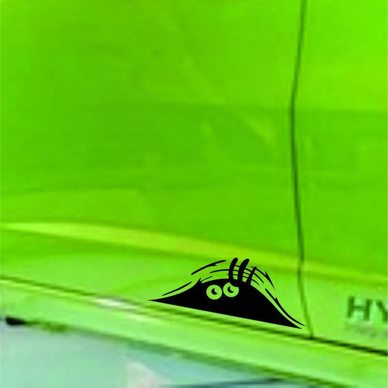 Black reflective peeking elf dune monster car sticker on car body side panel