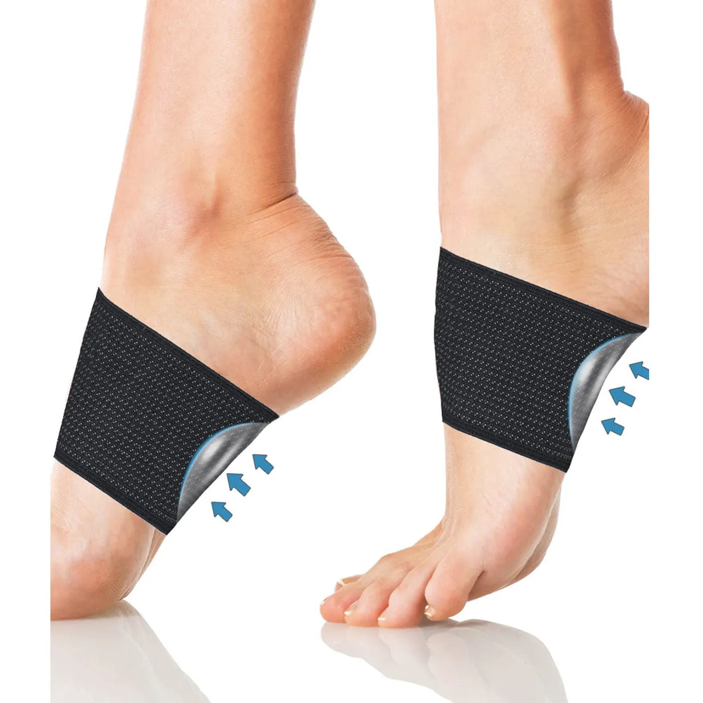 PU elastic foot bandage with arch support in heart style and ordinary style designs