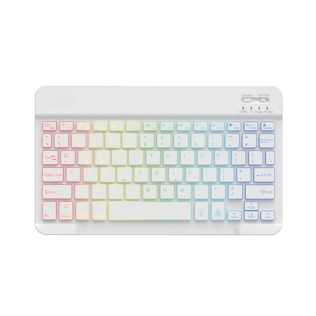 10-inch Bluetooth wireless keyboard with colourful backlight for tablets and mobile phones