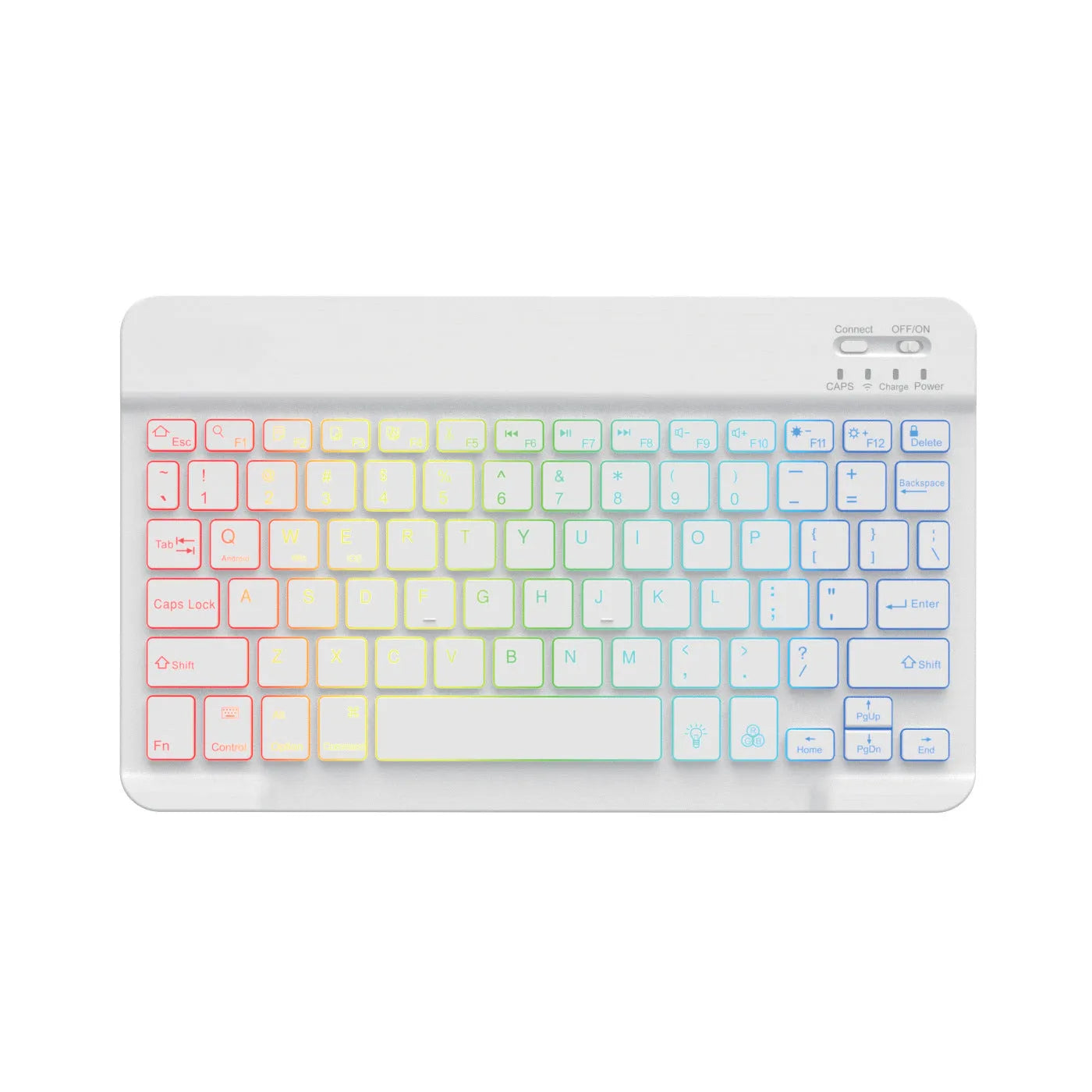 10-inch Bluetooth wireless keyboard with colourful backlight for tablets and mobile phones