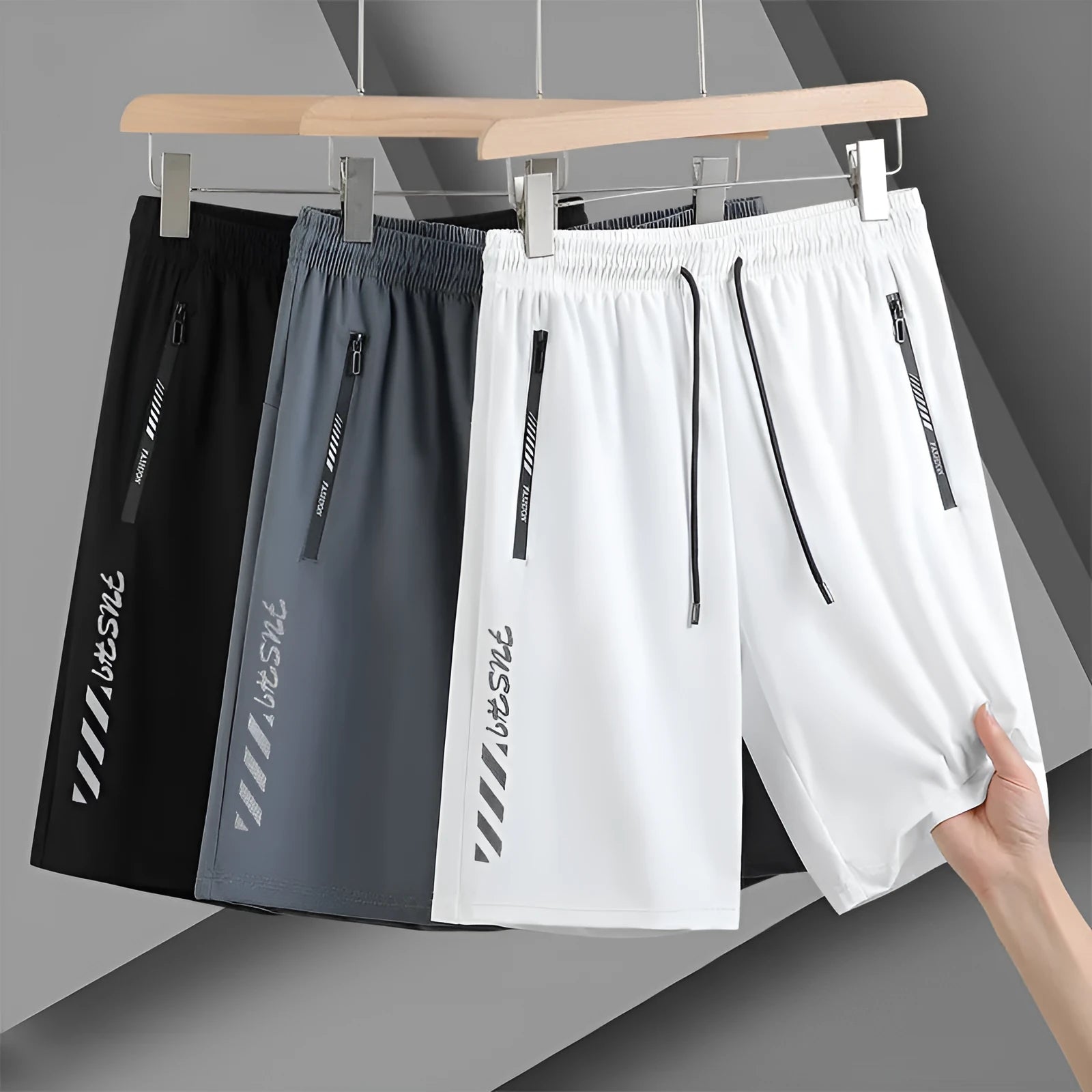 Men's quick-dry nylon sports shorts in loose fifth pants style