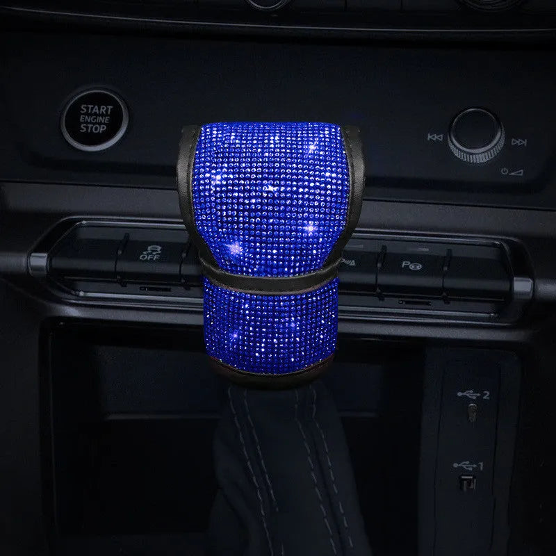 Hot drilling rhinestone steering wheel cover set with shoulder pad and gear cover for car interior