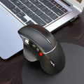 T32 wireless vertical ergonomic mouse in black matte finish showing aluminium side roller and vertical design