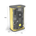 Transparent yellow industrial power bank showing internal aluminium battery case and 18650 cells