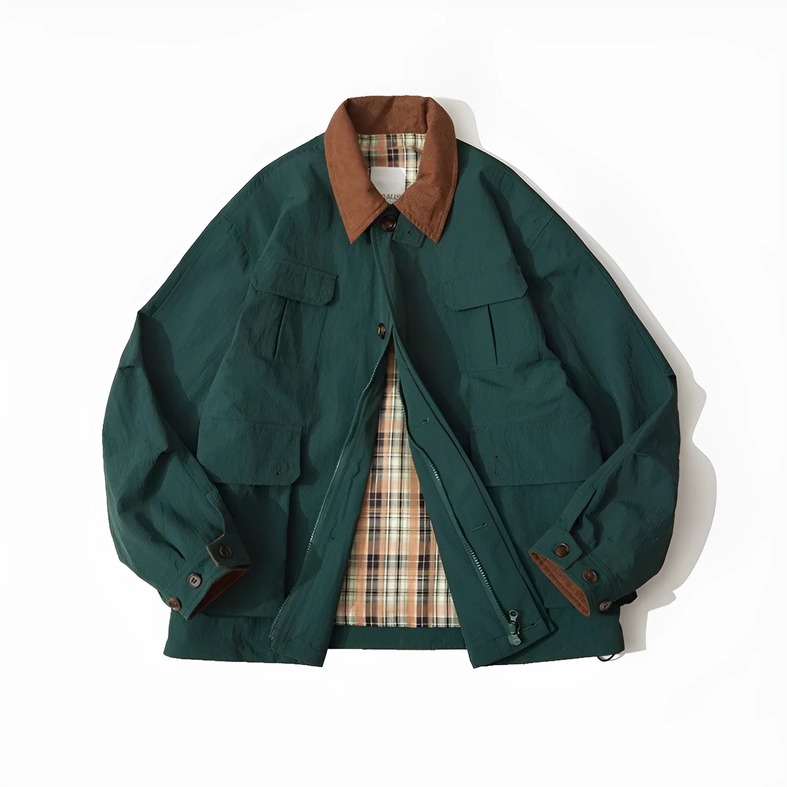 Men's and women's solid colour casual jacket with side seam pockets in polyester fabric
