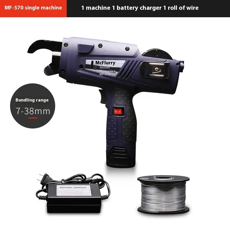Fully automatic electric steel bar tying machine with battery and adjustable wire length