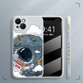 Rubik's Cube TPU phone case with side astronaut cartoon design for iPhone