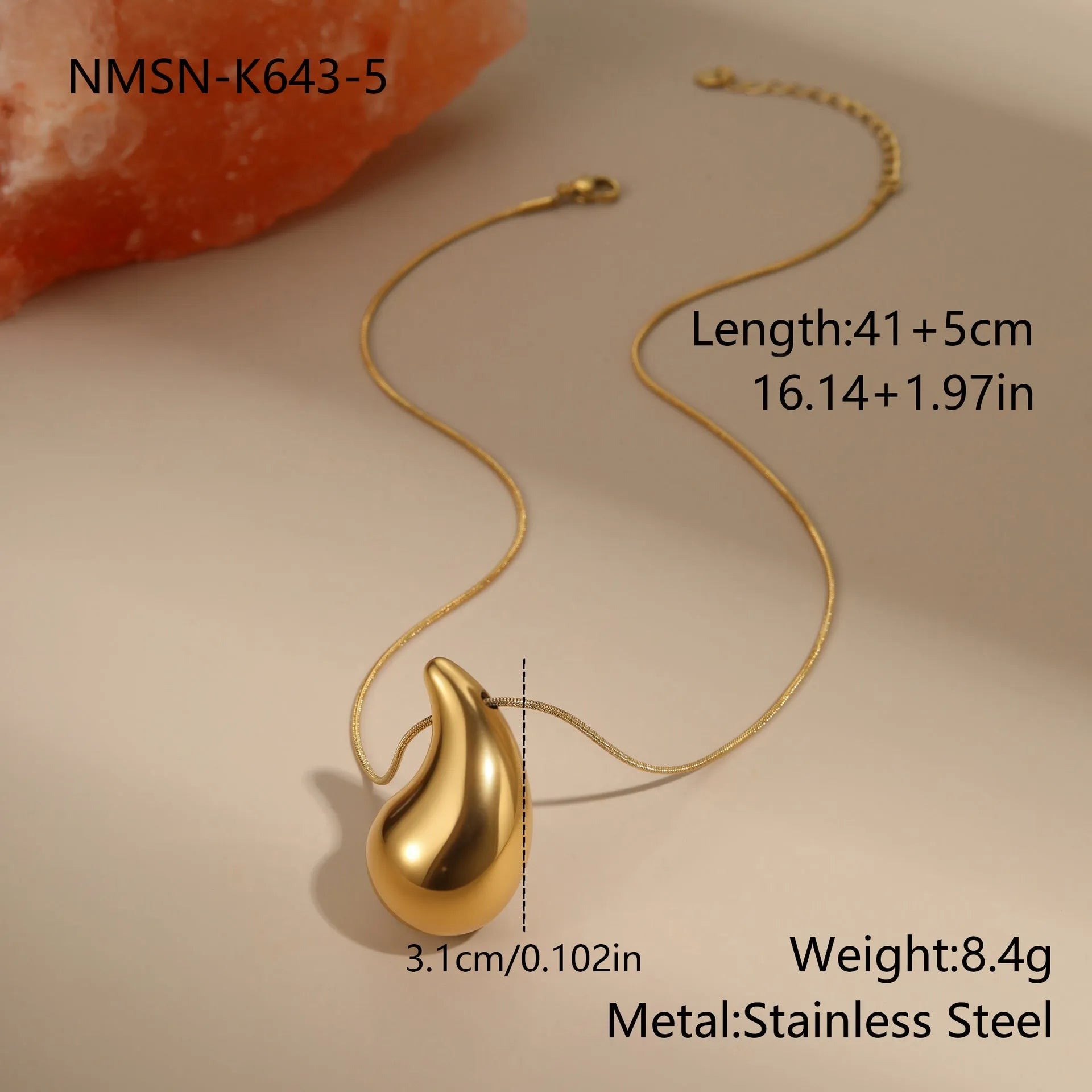 Stainless steel tassel water drop earrings with Y-word chain ornament in 18K gold electroplated finish, geometric drop-shaped design