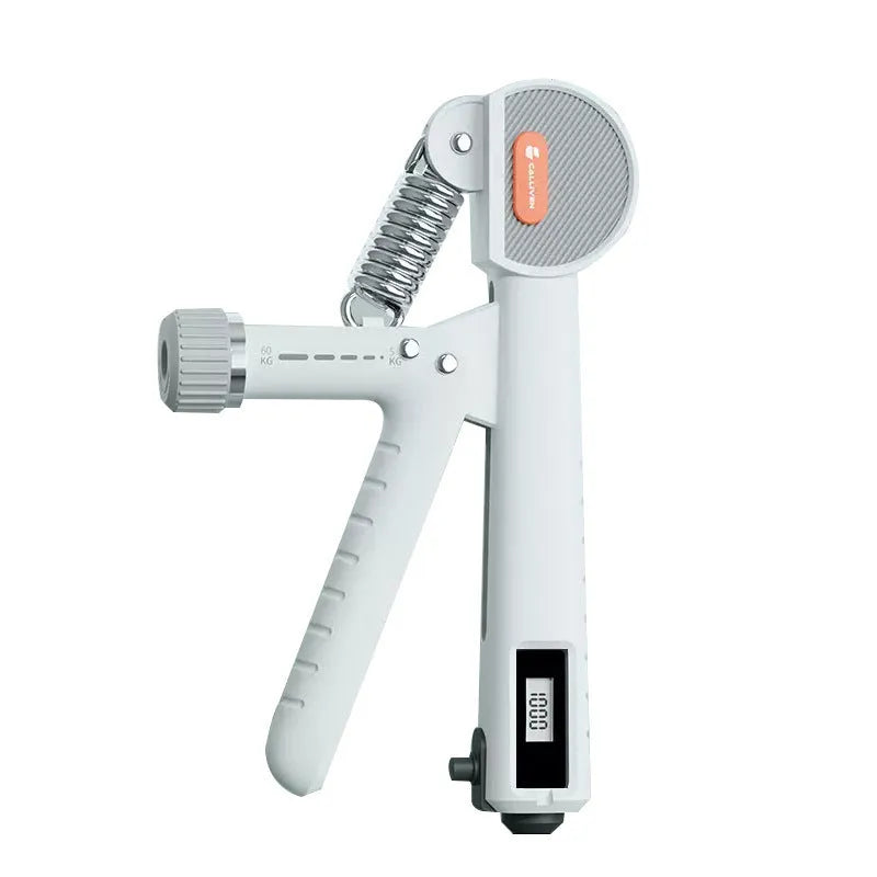 Adjustable hand grip strengthener in black, made from ABS plastic for fitness training.