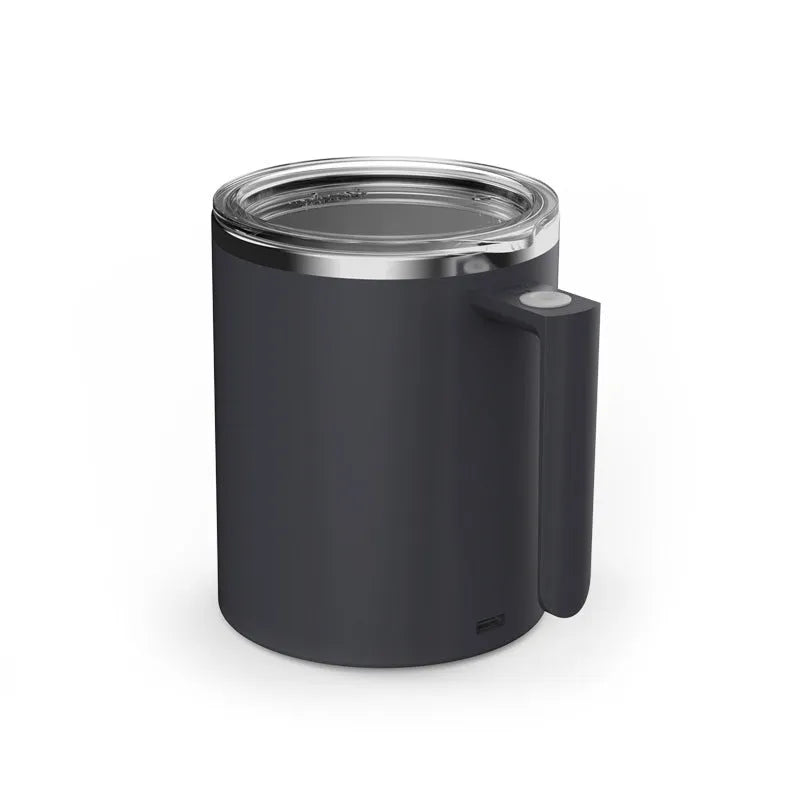 Rechargeable 360ml smart magnetic automatic stirring coffee cup in white with stainless steel interior