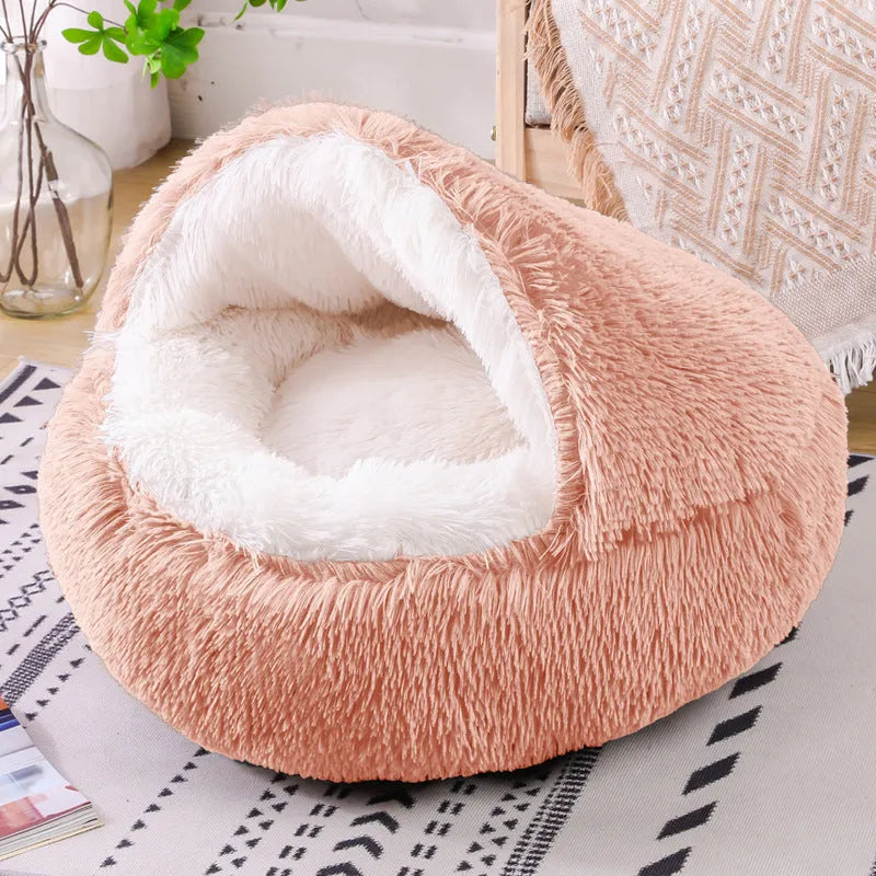 Waterproof cloth dog kennel in a semi-surrounded design shown in a gradient colour.