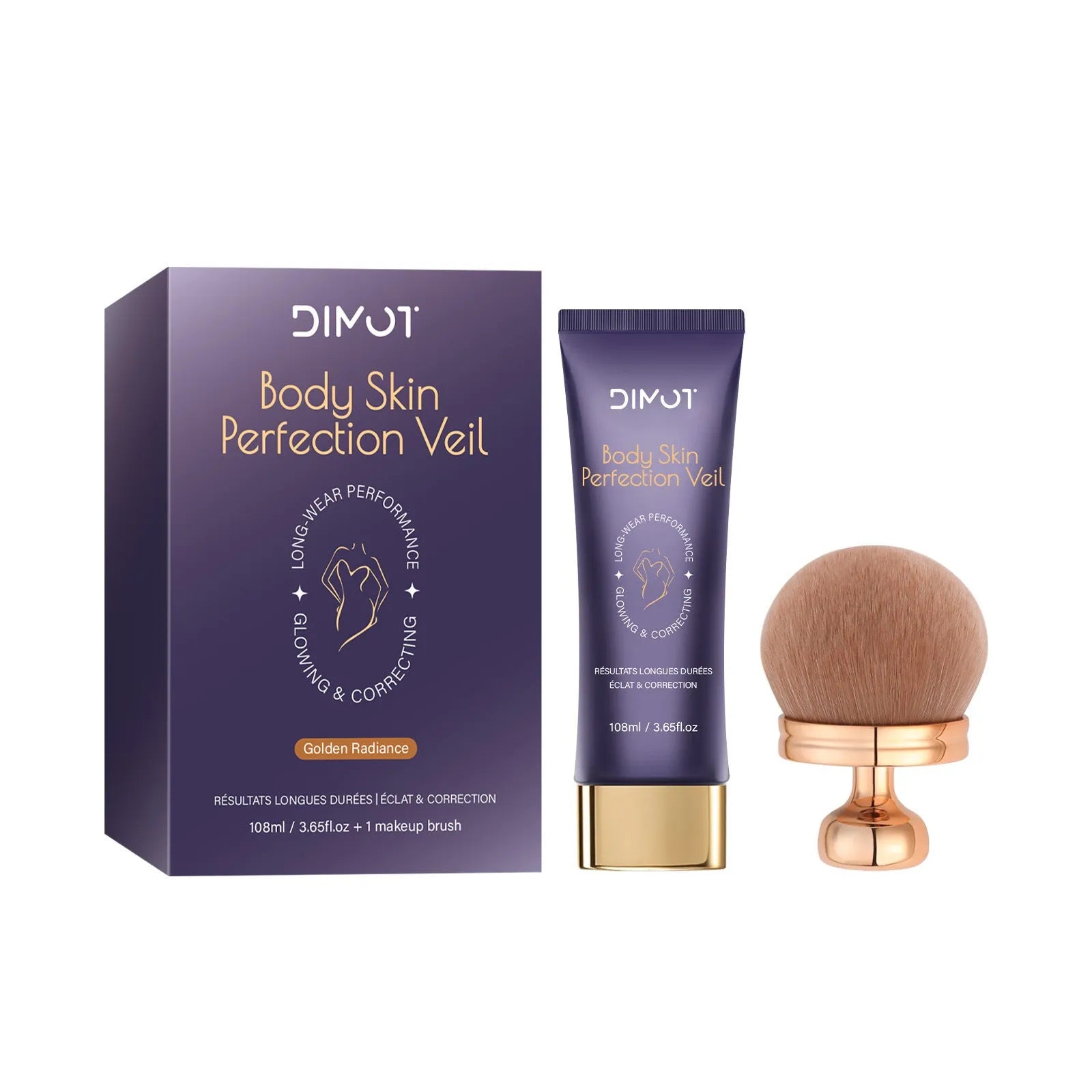 108ml waterproof concealer cream and brush for covering body tattoos, birthmarks, and scars.