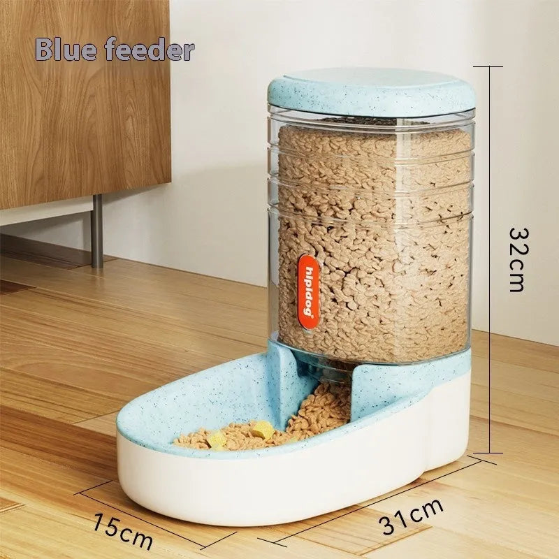 Automatic 3.8L pet water fountain or food dispenser in blue, green, grey, or pink colour