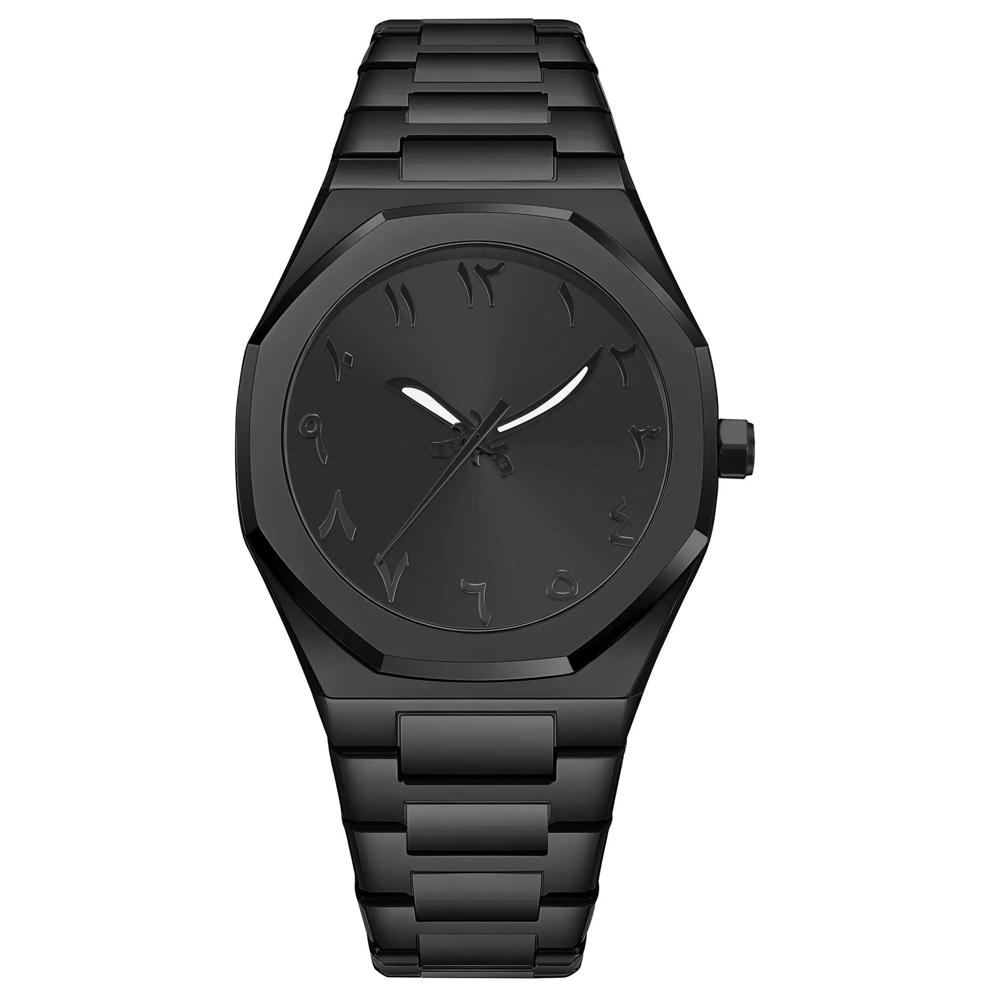 Men's business casual quartz watch with stainless steel belt in three colour options
