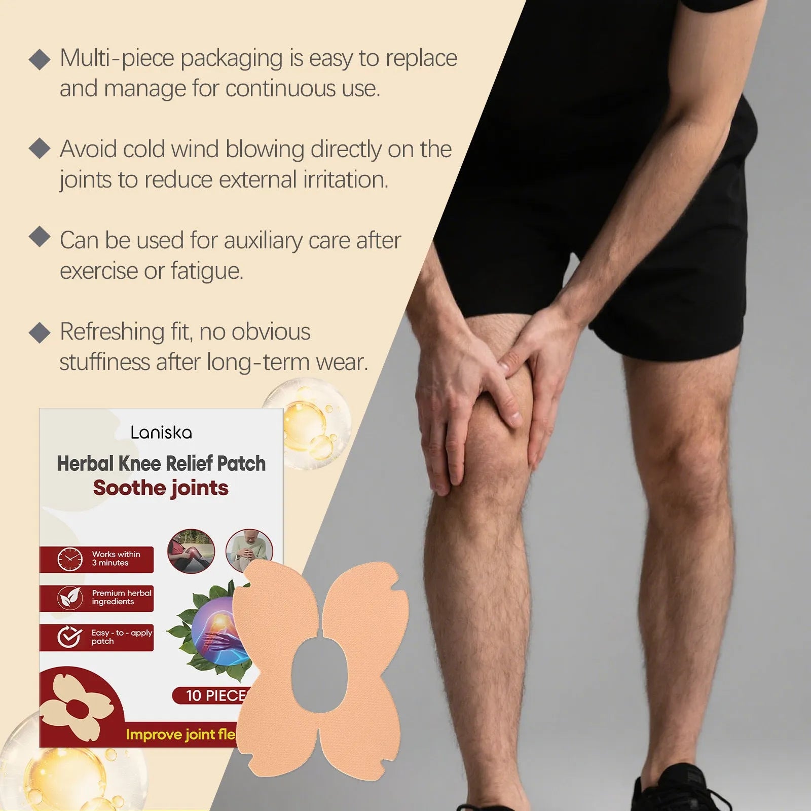 LANISKA Herbal Moxa Leaf Menthol Joint Nourishing Adhesive Bandage 10-piece pack