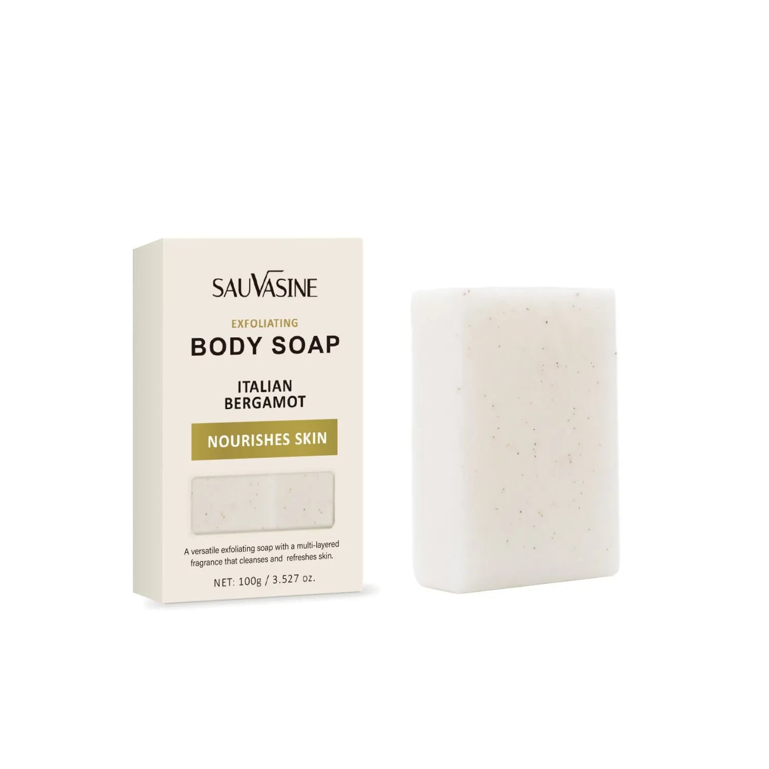 Exfoliating body soap with moisturising properties for adult skin care