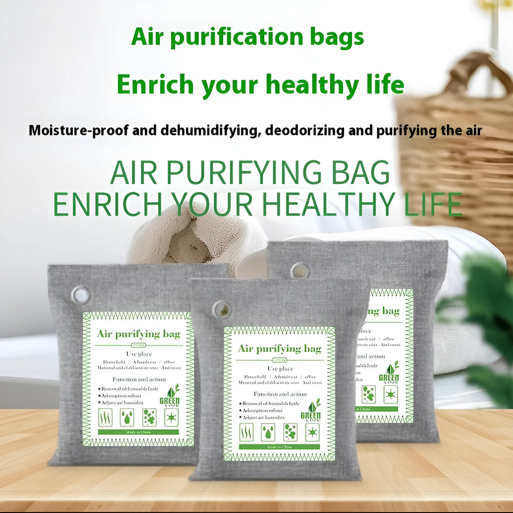 Sewn fabric bag filled with bamboo charcoal for formaldehyde removal and air freshening