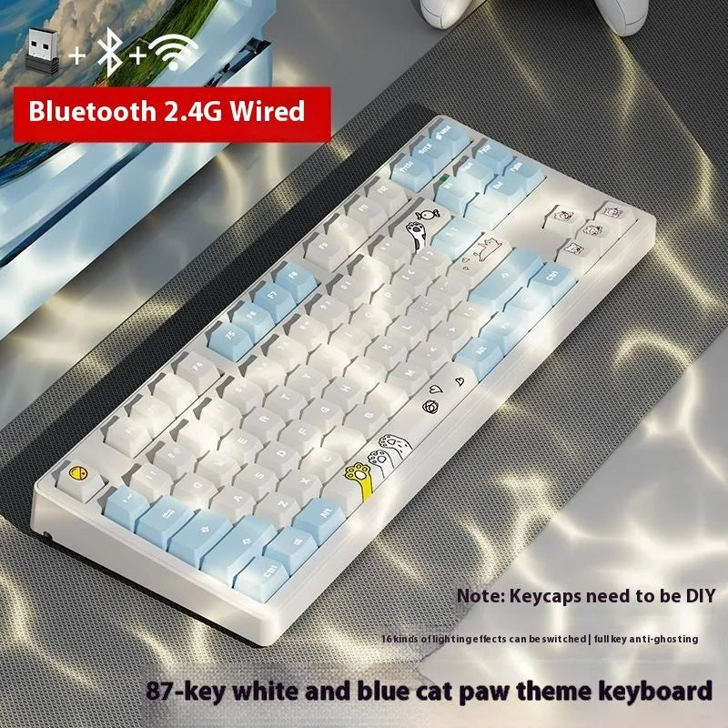 Wireless Bluetooth mechanical keyboard in various colours with 87-key and 108-key layout options