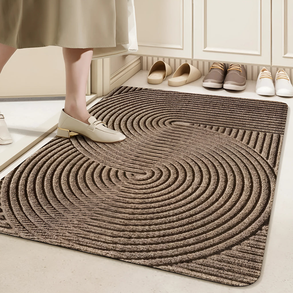 Silk ring alien-shaped entrance floor mat with cartoon anime pattern in blue, 60cm by 90cm