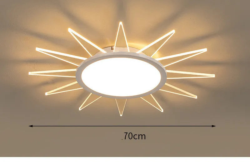 Modern round aluminium LED ceiling lamp with dimming controls in multiple size options