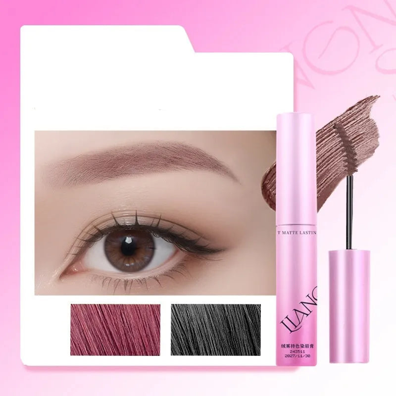 Velvet Fog eyebrow cream in 4.5g container showing four neutral shade options