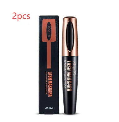 Black waterproof and sweat-proof mascara tube for long curling lashes.