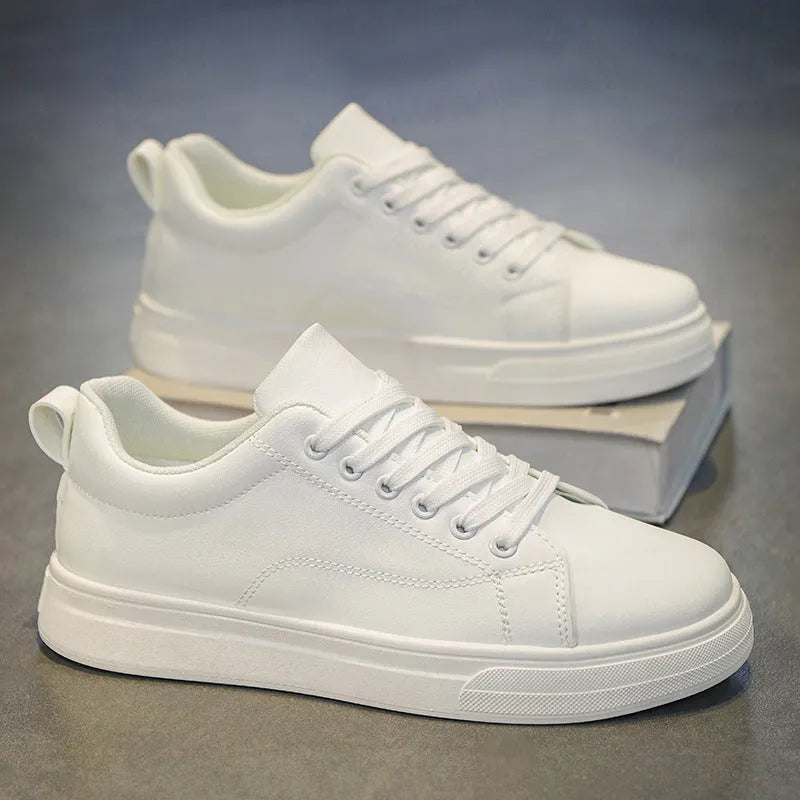 Men's Korean-style low top sneakers in black, white or two-tone colour options