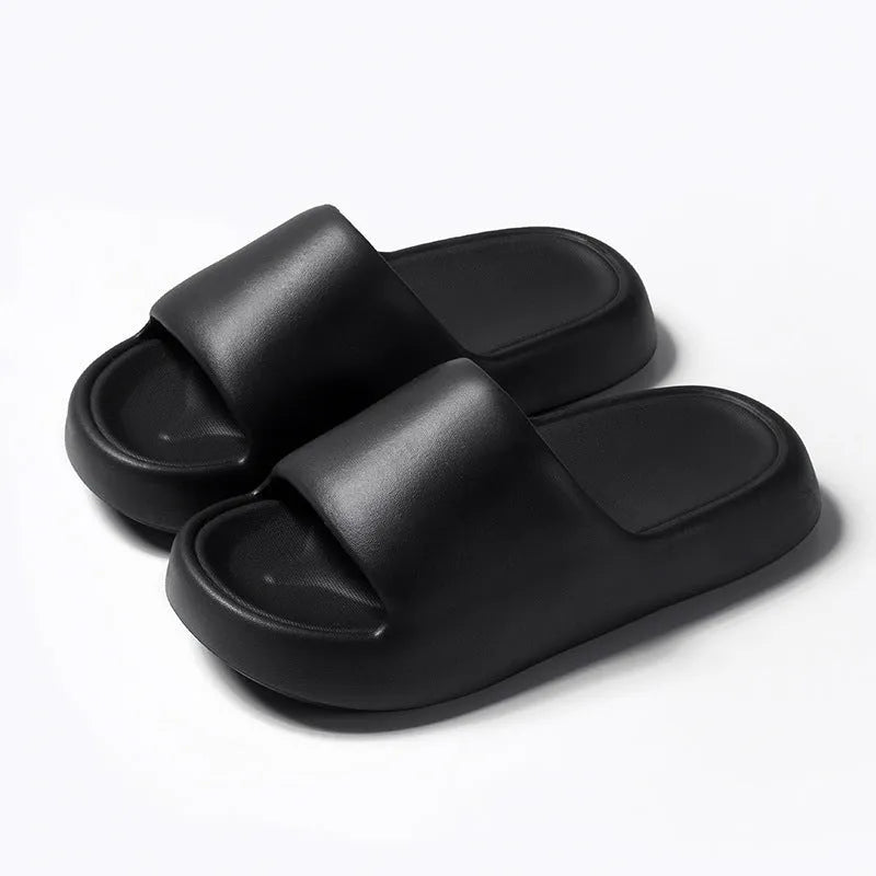 Bread Shoes non-slip EVA indoor bathroom slippers in bean green, unisex flip-flop design with thickened sole