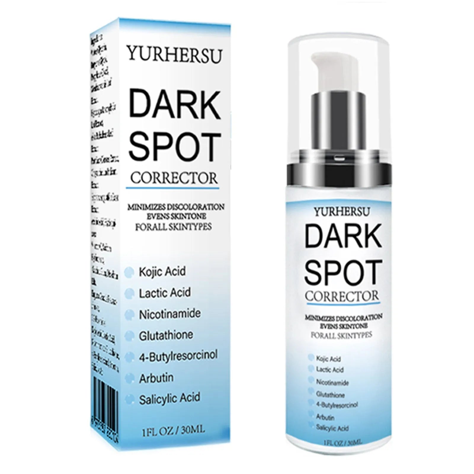 Bottle of spot lightening essence for brightening, moisturising, and tightening skin.