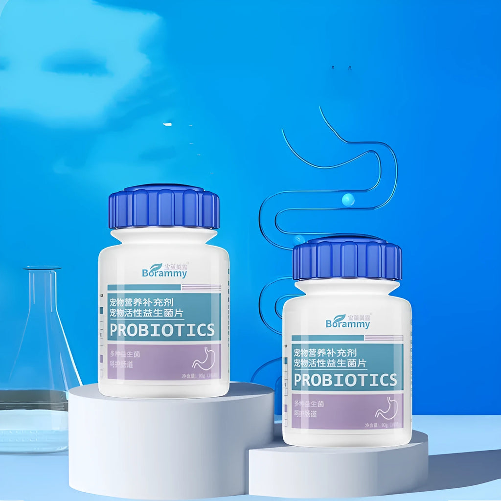 Bottle of 180 pet active probiotic tablets for dog and cat digestive health care