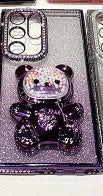 Silicone diamond plated all-inclusive phone case in rose gold for iPhone 15